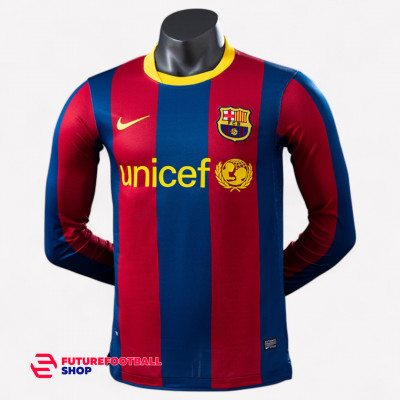 Ретро футболка Барселона 2010/11 домашняя  длинный рукав