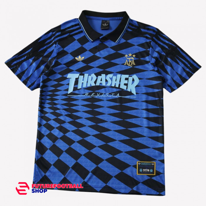 Футболка сборная Аргентина 2026 концепт Adidas Skateboarding x Thrasher x AFA Argentina 1994